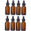8 st 30 ml bruna glasflaskor med eteriska oljor och svarta dropplock, små parfymflaskor 1