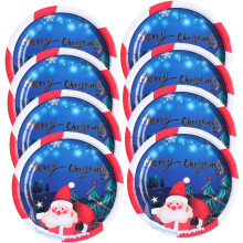 Lot de 8 plateaux en papier Père Noël, assiettes jetables en papier épais pour le dîner de Noël des garçons et des filles