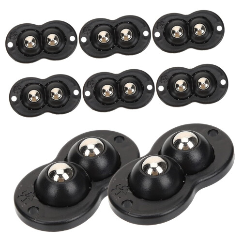 8 mini rotelle autoadesive con sfera girevole per contenitori, scatole, cucina e lavanderia.