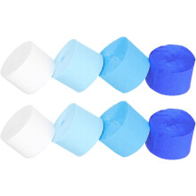 8pcs Blue Crepe Paper Streamers Party Decorations Rolls for Birthday Festival