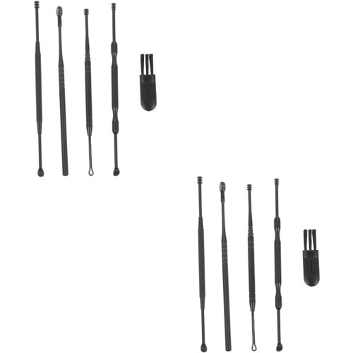 2sets Ear Wax Removal Tools Stainless Steel Ear Spoons for Home Use