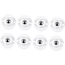 Lot de 8 roulettes adhésives à billes en acier blanc pour boîtes et coffrets de rangement