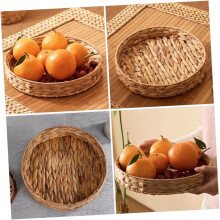 Ensemble de 2 paniers à pain et paniers à fruits tressés en paille, robustes et faciles à ranger, style champêtre naturel.