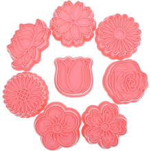 moules à desserts, biscuits et gâteaux en forme de fleur, design compact, en polypropylène, réutilisables, pour une utilisation simple en cuisine.