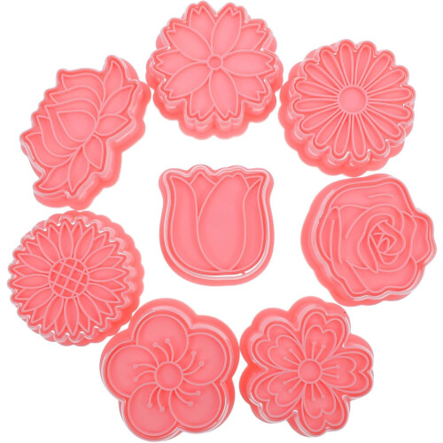 moules à desserts, biscuits et gâteaux en forme de fleur, design compact, en polypropylène, réutilisables, pour une utilisation simple en cuisine.