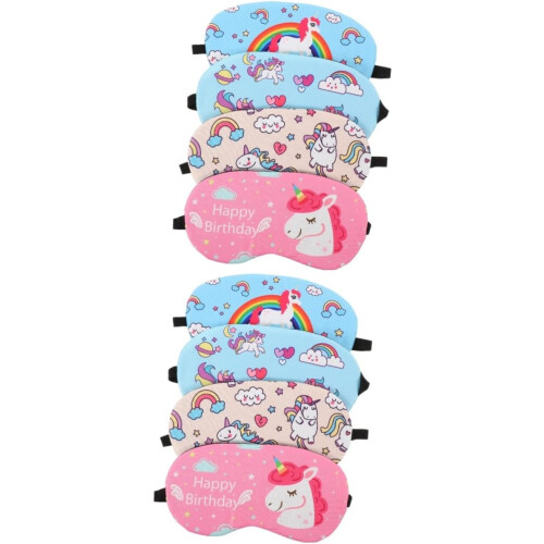 8pcs Sleeping Eye Mask Cartoon Printing Lightproof Eye Covers