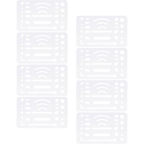8pcs Drawing Template of Mechanical Eraser Shield for Students Stainless Steel Drafting Tools