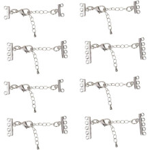 8-teiliges Edelstahl-Verlängerungsketten-Set für die Herstellung von Halsketten und Armbändern zum Selbermachen mit Karabinerverschluss