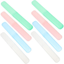 Set di 8 astucci portatili in plastica per spazzolini da denti, porta dentifricio e scatola porta spazzolino singolo.