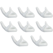 Ensemble de 8 supports pour plantes aériennes en céramique blanche robuste, en forme élégante de bergamote.