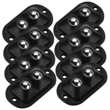 8 Stück selbstklebende Mini-Lenkrollen, schwarz, mit Doppelkugellager und drehbaren Rollen