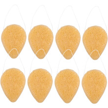 Lot de 8 éponges démaquillantes naturelles en forme de goutte d'eau, exfoliantes et nettoyantes pour le visage