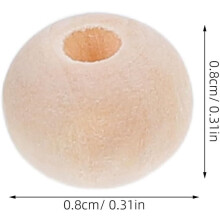 250 szt. 8 mm nieobrobionych drewnianych koralików z otworami 2,5 mm – okrągłe drewniane kulki dystansowe