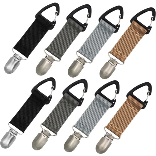 8PCS Elastic Hat Clips for Travel Multi-color Adjustable Backpack Hat Holder
