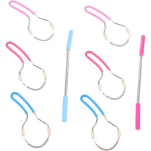 Depiladora facial de resorte de 8 piezas con mango ergonómico de acero inoxidable, depiladora manual.