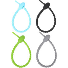 8pcs Silicone Food Binding Ties Reusable Ties Straps Food Grade Silicone Flexible Bands Rubber Exterior