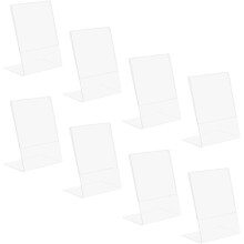 8pcs Acrylic Sign Holders for Display, Sturdy Poster Stands for Bar Sign and Card Display