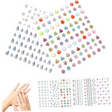 Selbstklebende Strass-Gesichtsaufkleber, 7-teiliges Set, funkelnde Glitzersteine