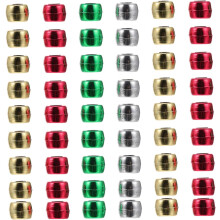 600pcs Plastic Electroplated Christmas Beads with Large Holes for DIY Jewelry Making, Colorful Round Beads