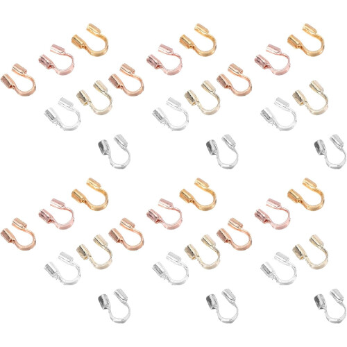 600pcs Copper Wire Guards U Shape Protector for Jewelry Making Crimp Tubes