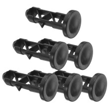 Lot de 6 attaches de couvercle de poubelle en nylon, fermeture sécurisée, faciles à nettoyer, noires.