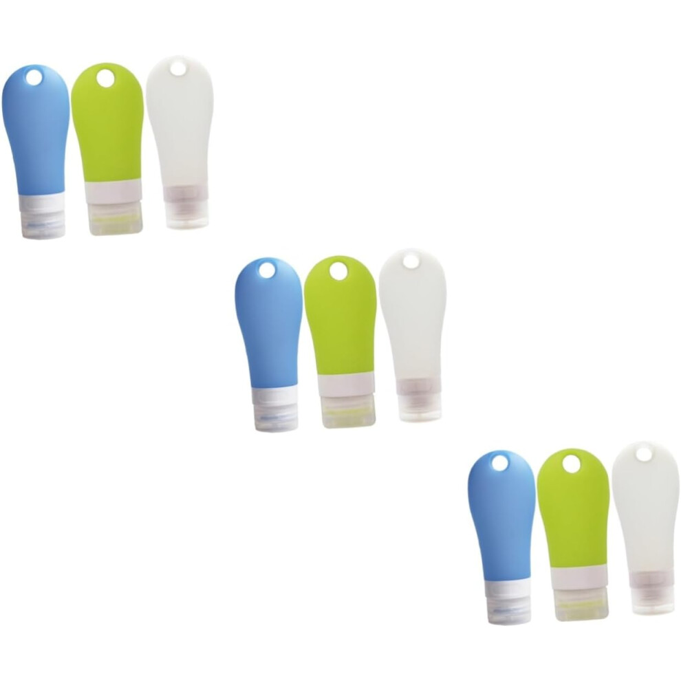 Hkhbjs 9Pcs Empty Silicone Bottle Portable Squeeze Dispenser Travel Makeup Refillable Bottle Skin Care Water Refillable