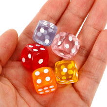 50pcs Acrylic Dice Beads Set 14mm Square Colored No Hole Small Dice Charms