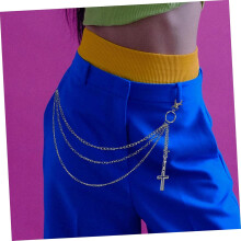 Cadena para la cintura para hombres y mujeres, cadena de cinturón punk para jeans y pantalones de hip hop, accesorio de ropa.