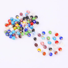 100 perles rondes en verre de 8 mm pour la création de bijoux et autres créations à faire soi-même. Styles variés.