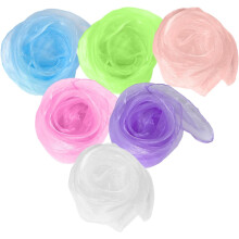 6-teiliges Chiffon-Tanzschal-Set für Jungen und Mädchen im Kindergarten, Weiß, Rosa, Helllila