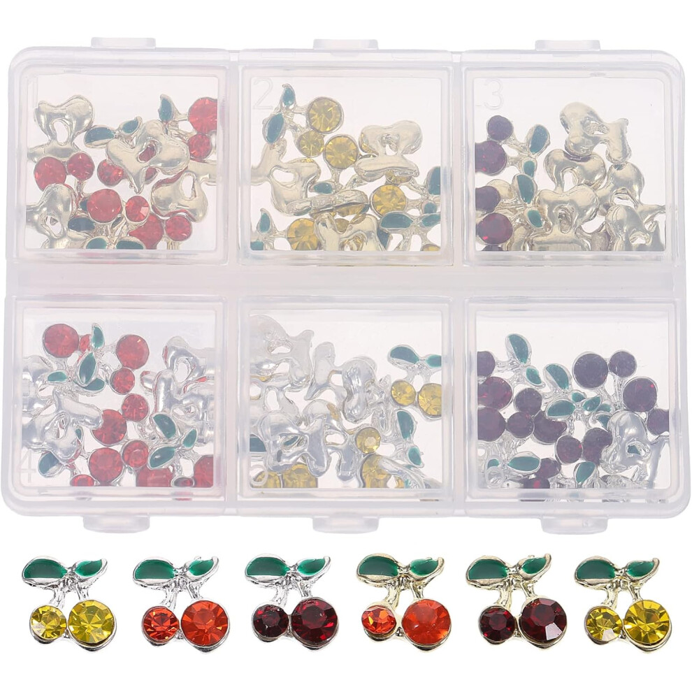 Hkhbjs 60Pcs Cherry Nail Charms Nail Rhinestones And Gems For Manicures And Special Occasions