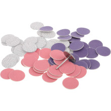 60 discos de lijado para taladro de uñas con broca metálica y almohadillas de papel de lija reemplazables.
