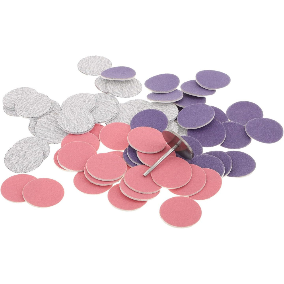 Hkhbjs 60Pcs Nail Drill Sanding Discs With Metal Bit Replaceable Foot Sandpaper Pads
