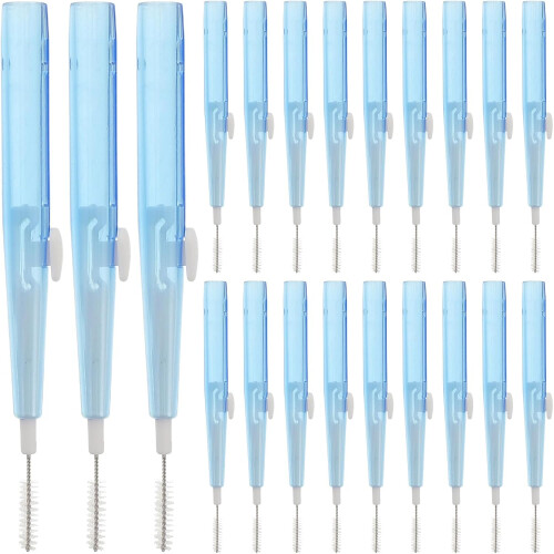 60pcs Interdental Cleaning Tools Push Pull Picks Soft Brush Head Tooth Cleaning Flossing Tool