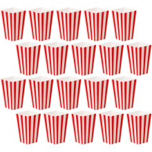 Boîtes à popcorn petit format, rouges et blanches, 60 sachets en papier pour les collations