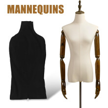 2pcs Female Mannequin Fabric Covers Set, Black Thin Base Layer Black Cotton Outerwear