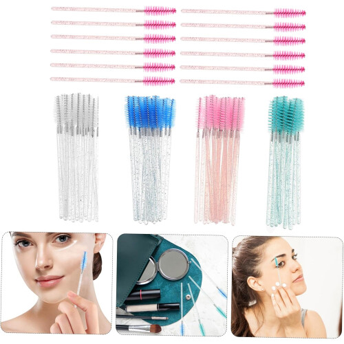 250pcs Eyelash Comb and Brush Brow Brushes for Eyebrows Portable Makeup Tools
