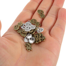 Vintage Katzenanhänger, DIY-Zubehör, 100 Stück Halskettenornamente aus Legierung in Antikbronze und Silber