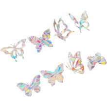 Lot de 6 autocollants amovibles en PVC pour fenêtres, motif prisme arc-en-ciel, adhérence statique, anti-collision.
