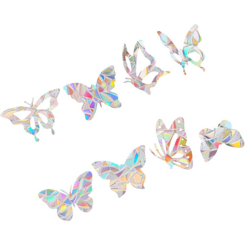 6pcs Removable PVC Window Stickers Rainbow Prism Static Cling Decals Anti-Collision Feature