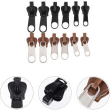 12 stuks multifunctionele ritssluitingsschuifjes, vervangingskoppen voor kleding en bagage, gemaakt van legering.
