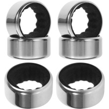 6-teiliger Tropfschutz aus Edelstahl für Weinflaschen mit abnehmbarem Futter zum Schutz der Weinetiketten, elegantes Silber.