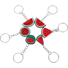6er-Pack Schlüsselanhänger mit Wassermelonenmotiv, Dekoration aus PVC-Material, niedliches Design, angenehme Haptik, Geburtstagstüte
