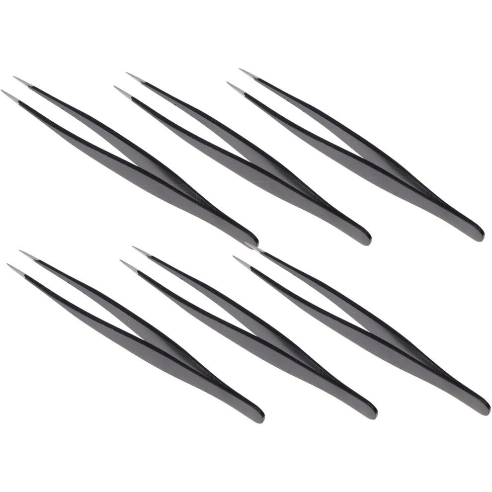 Hkhbjs Black 6Pcs False Eyelashes Tweezers Stainless Steel Eyelash Extension Tools Makeup