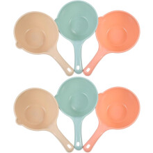Lot de 6 louches de cuisine à long manche, design unique, en polypropylène, pour laver les fruits et légumes rapidement et facilement.