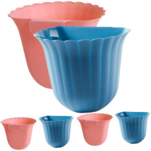 Lot de 6 poubelles murales en forme de fleur pour la cuisine, design fin et compact.