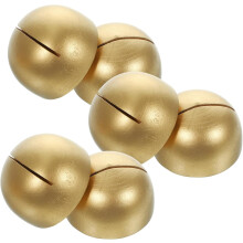 6-teiliges Set Tischkartenhalter aus Holz für Hochzeiten, rustikale goldene Halbkugel-Tischnummern