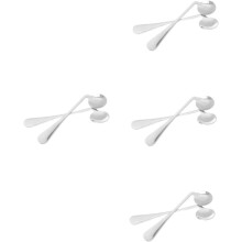 Ensemble de 8 couverts compacts et ergonomiques pour personnes âgées, en acier inoxydable, comprenant cuillères et fourchettes adaptées.