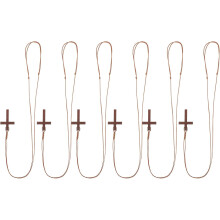 6-teiliges Set aus Holzkreuz-Halskettenanhängern für Damen und Herren, Christlicher Gebetsschmuck aus Naturholz