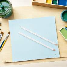 25Pcs White Core Tailor Chalk Pencils for Fabric Marking – 4.0Mm White Wax Chalk Crayons for Sewing